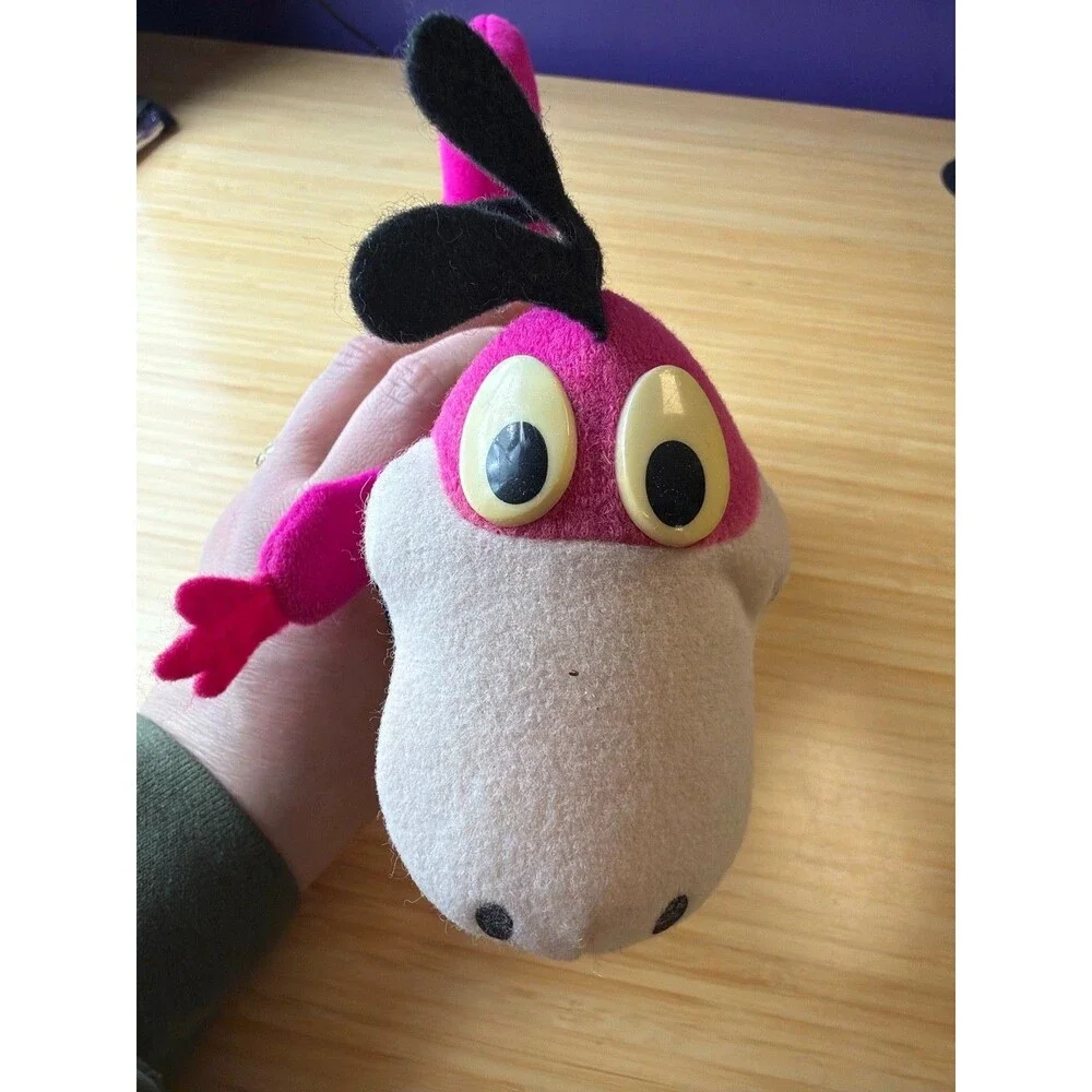 Vintage Flintstones Dino Plush Pink Strottman Hanna Barbera 9